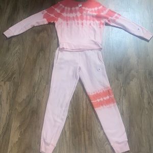 Champion women Tie die  sweat suit, whore once